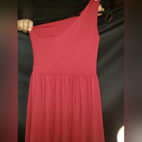 One Shoulder High Split Sleeveless Ruched Sexy Cocktail Maxi Long Dress - Picture 6 of 14